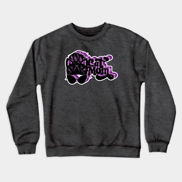 Retro Cool Cat Mom - violet Crewneck Sweatshirt by ShadowCatCreationsCo